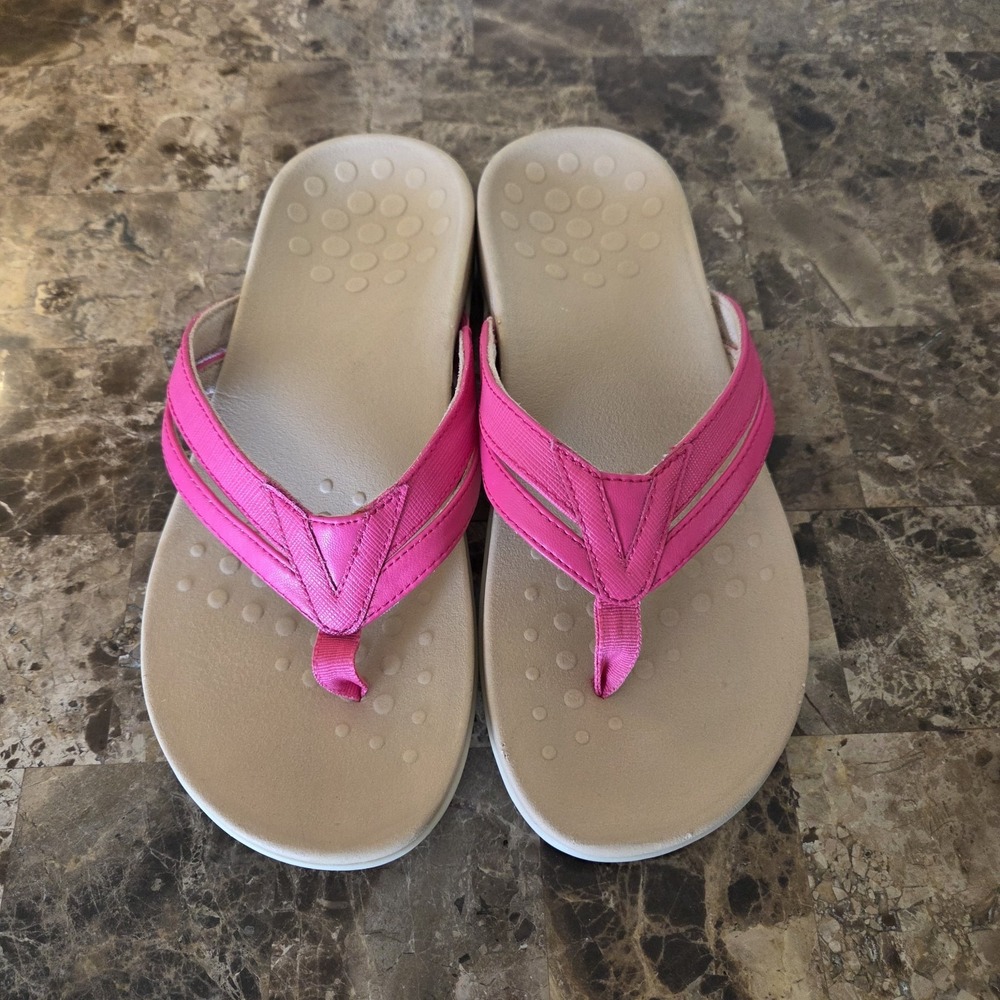 Vionic sz 7.5 WIDE Yoko pink sandals thong flip flops casual comfort summer - Picture 5 of 11